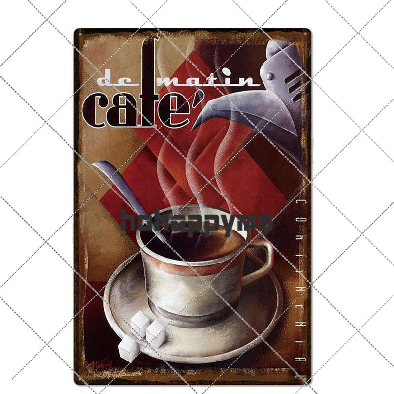 Coffee Tin Sign Vintage Metal Plaque Kitchen Coffee Bar Cafe Retro Posters Pub Wall Decorative Plates Home Decor 20*30 cm