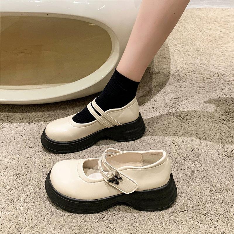 New Thick-soled, Versatile and Gentle Single Leather Shoes for Women