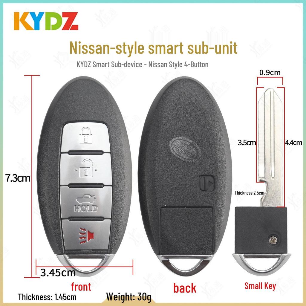 KYDZ 4-Button Smart Key Card for Nissan Model 3 - Remote Key, No Logo