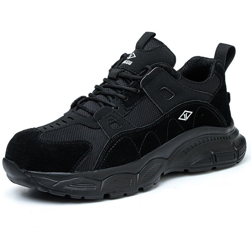 Calçados de segurança leves para trabalho, botas de segurança para mulheres e homens, tênis de trabalho anti-esmagamento, sapatos com biqueira de aço, sapatos de proteção indestrutíveis
