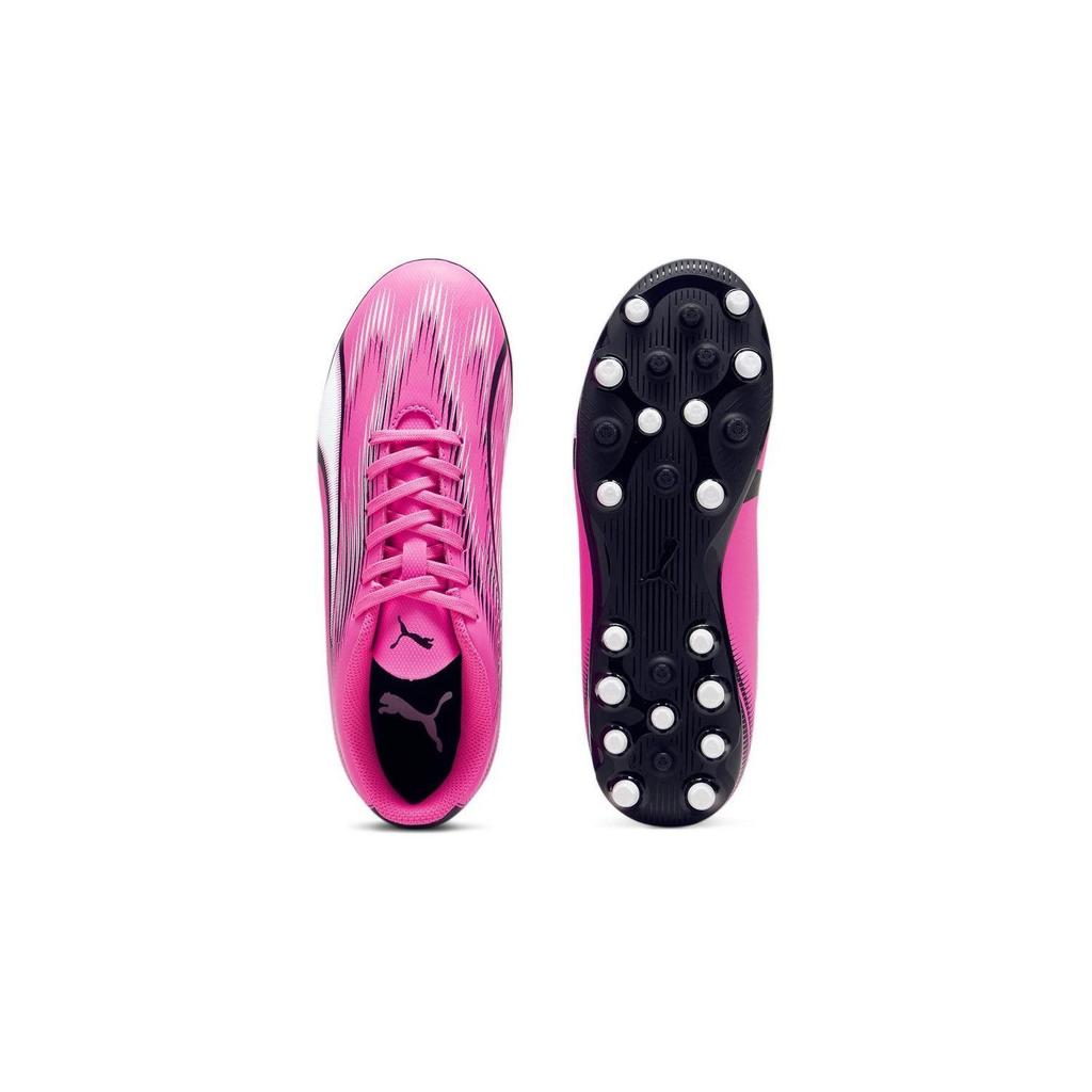 Puma Ultra Play Mg Jr Breathable Balance Support Low Top Kids Soccer Shoes Kids Soccer Shoes Pink Black White 107777-01