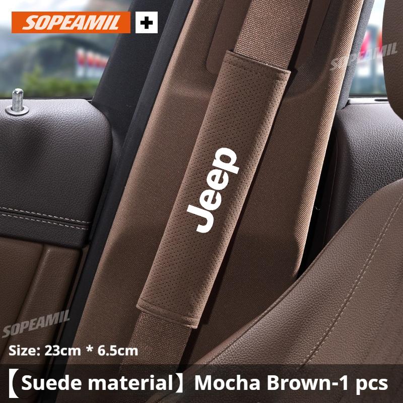 Car Suede Adjustable Safety Belt Cover Belts Protector shoulder Jeep Compass Gladiator Grand Cherokee Wrangler Renegade Patriot JGV3