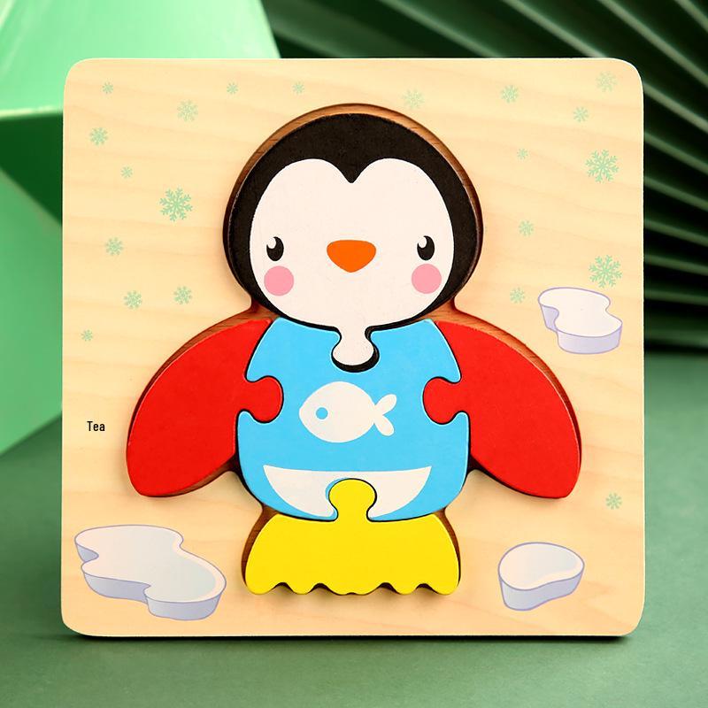 Wooden 3D Educational Puzzle for Toddlers - Interactive, Creative Hands-on Toy for Ages 1-3