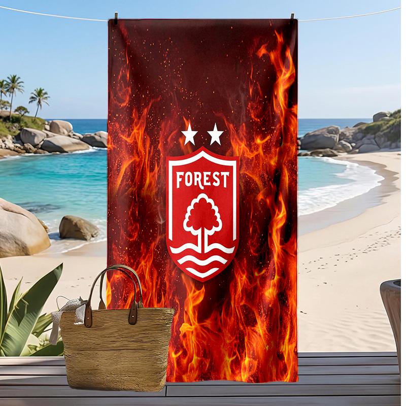 Toalla de Playa con Estampado de Fútbol Nottingham Forest, Toalla Grande Suave de Secado Rápido para Playa, Camping, Natación