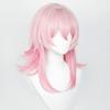 European American Anime Wig Collapse Star Dome Railway March 7th Light Pink Dimple Bangs Back Up Hairstyle