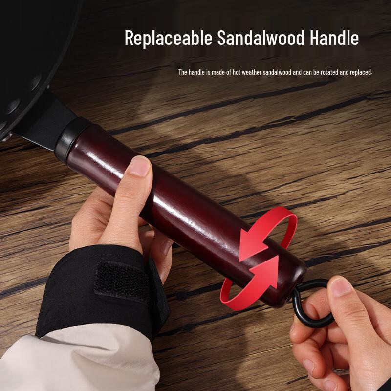 Yoshida Handwerker 32cm Gusseisen Wok mit Sandelholzgriff