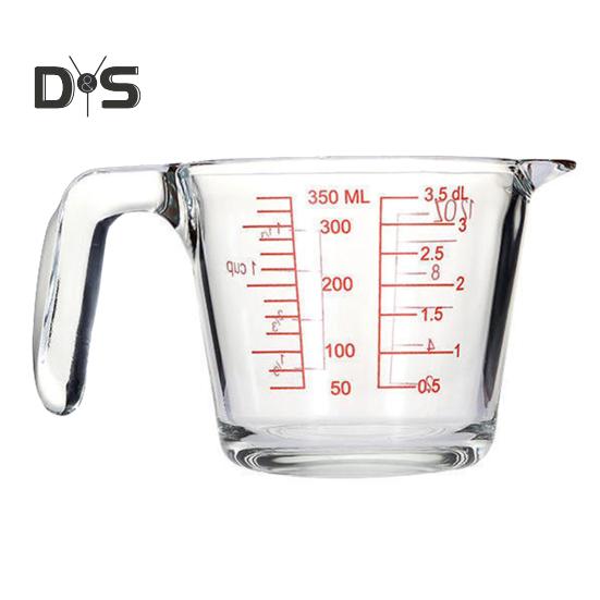 Glass Measuring Cup with Handle & V-Shaped Spout Shot Glass Espresso Jugs Transparent Scale Ounce Measure Jugs Mixing Mug for Bar Party Wine Milk