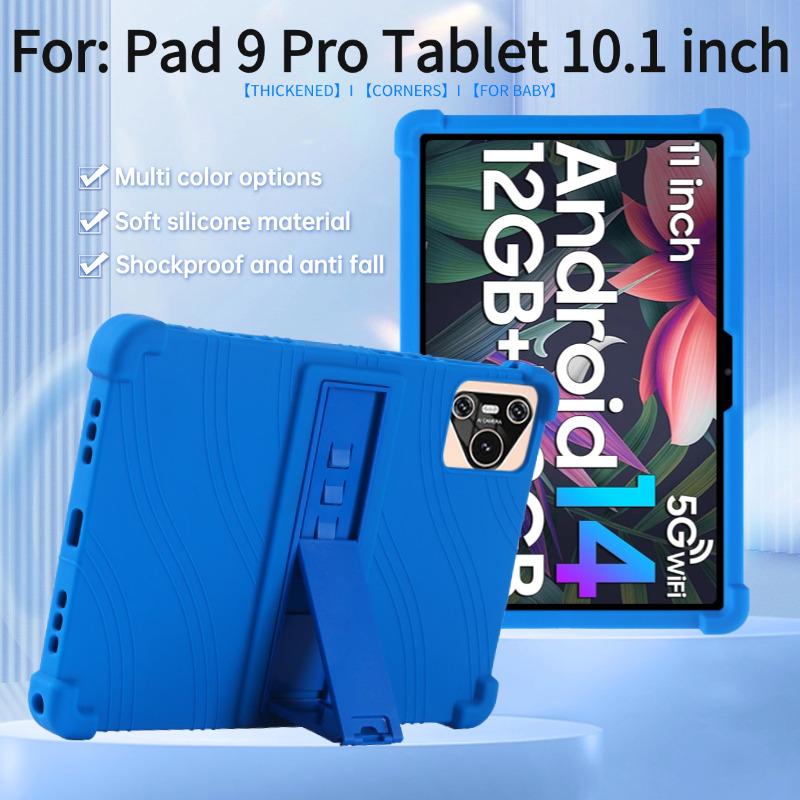 

For Pad 9 Pro Tablet 10.1 inch Silicone protective [Kids Friendly] 4 Corners Thicken Shockproof Soft Silicone Adjustable Cover помаранчевий
