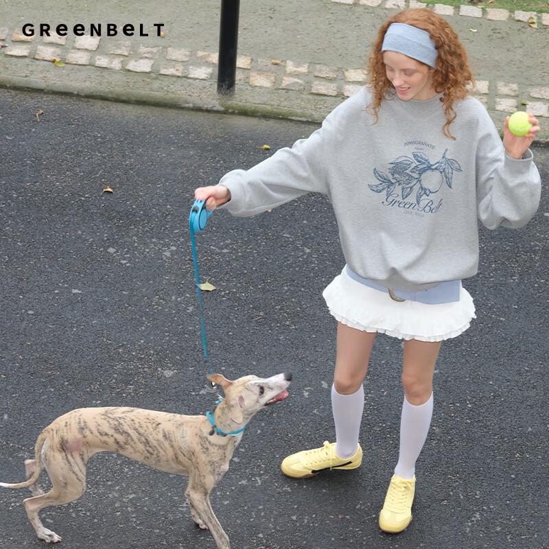 GREEN BELT Women's Retro Plant Print Crewneck Sweatshirt