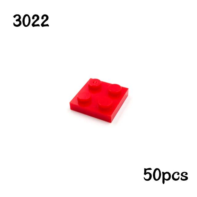 50PCS MOC Assemble Particles 3022 Thin Plate 2x2 Dots Building Blocks 2*2 Figures Bricks DIY Educational Creative Toy for Kids