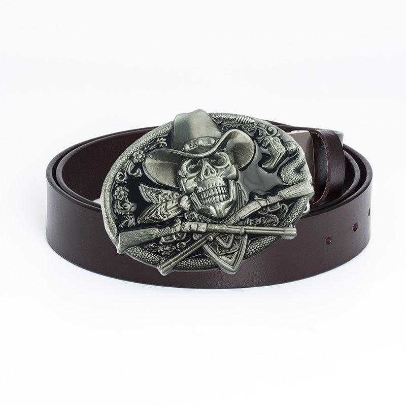 Trendy Men's Retro Cowhide Leather Belt - Genuine Casual Style for Trousers