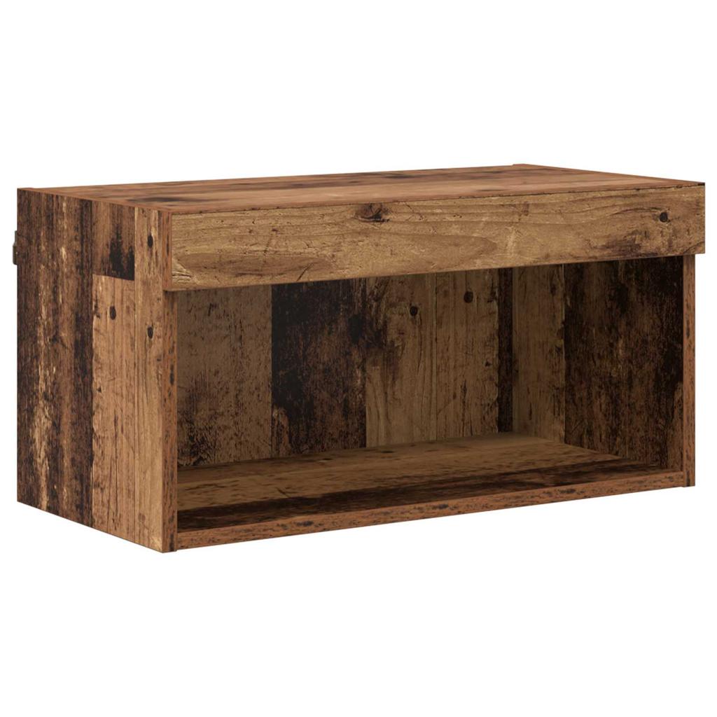 TV Wall Units with LED Lighting 5 pcs Reclaimed Wood Look 80 x 30 x 40 cm