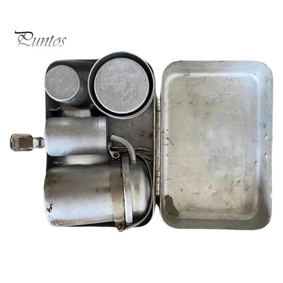 Vintage Espresso Coffee Kit Portable Camping Coffee Kit Nostalgia Mini Travel Espresso Maker Set for Coffee Lovers Outdoor Use