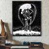 1pc Simple Skull Love Married In Love Poster Stickers Art Wall Murals Decor Game Room Decor Gifts Kawaii HD Painting Cat Cars