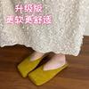 Baotou Half Slippers Women's Outer Wear 2025 Spring and Summer New Niche Square Head Velvet Casual Versatile Soft-soled Muller Shoes