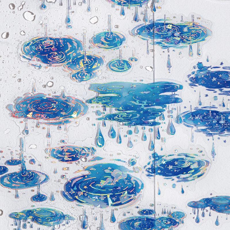 Sticker Pack 20sheets/bag Ice Crystal PET Three-Dimensional Laser Silver Stickers Scrapbook DIY Handbook Mobile Phone Case