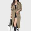 Women's British Style Double-Breasted Knee-Length Trench Coat for Spring & Autumn 2024