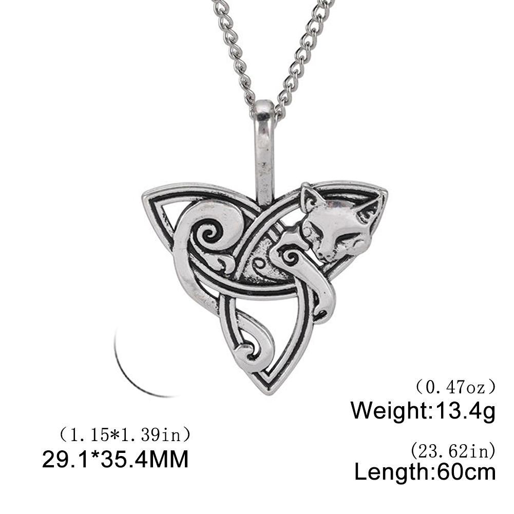 Dawapara Кулон-ожерелье Лиса Трикетра Кельтский Узел Амулет Удачи Викингские Украшения Ирландские Северные Религиозные