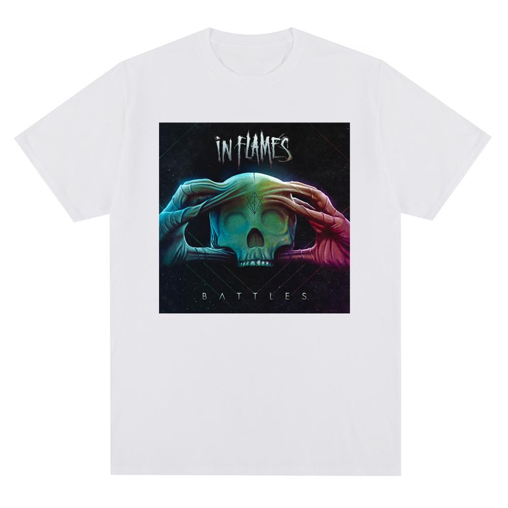In Flames Metal Music Pattern Printed T-shirt Oversized Tops  New Harajuku Casual Short Sleeve T Shirt Unisex Clothing