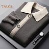 Men Sweater Coat Thick Colorblock Button Closure Turn-down Collar Knitted Loose Keep Warm Jacket Autumn Winter Cardigan Outerwear
