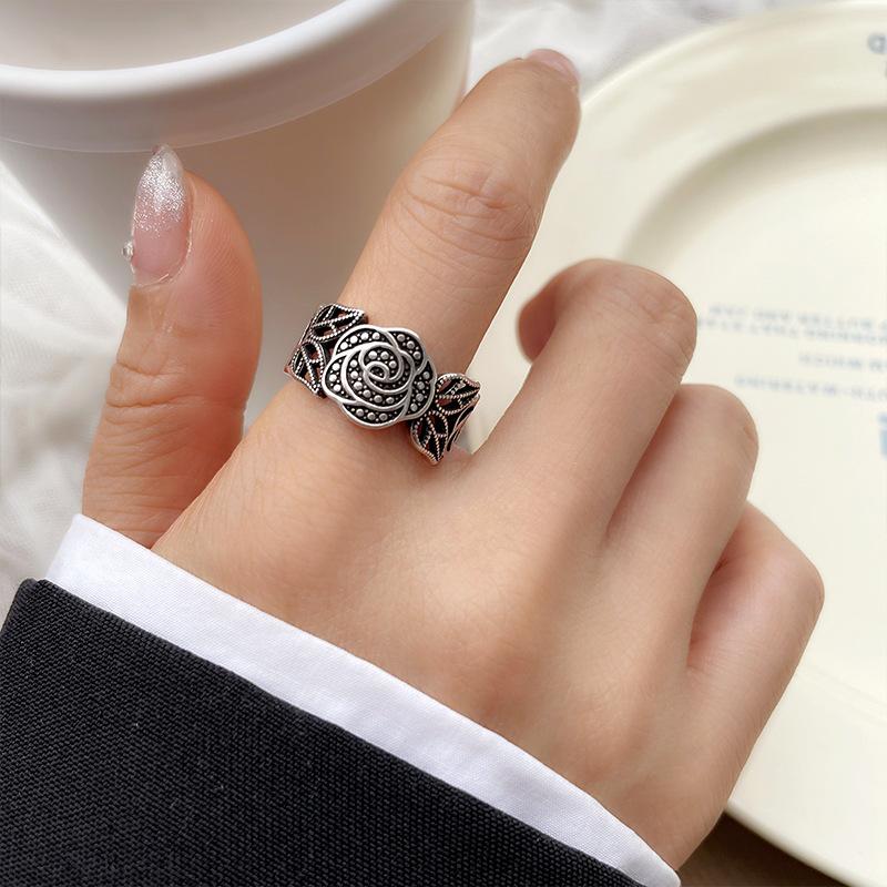 

DIMANAF Женские ювелирные изделия Стальное кольцо Элегантные винтажные женские кольца one size