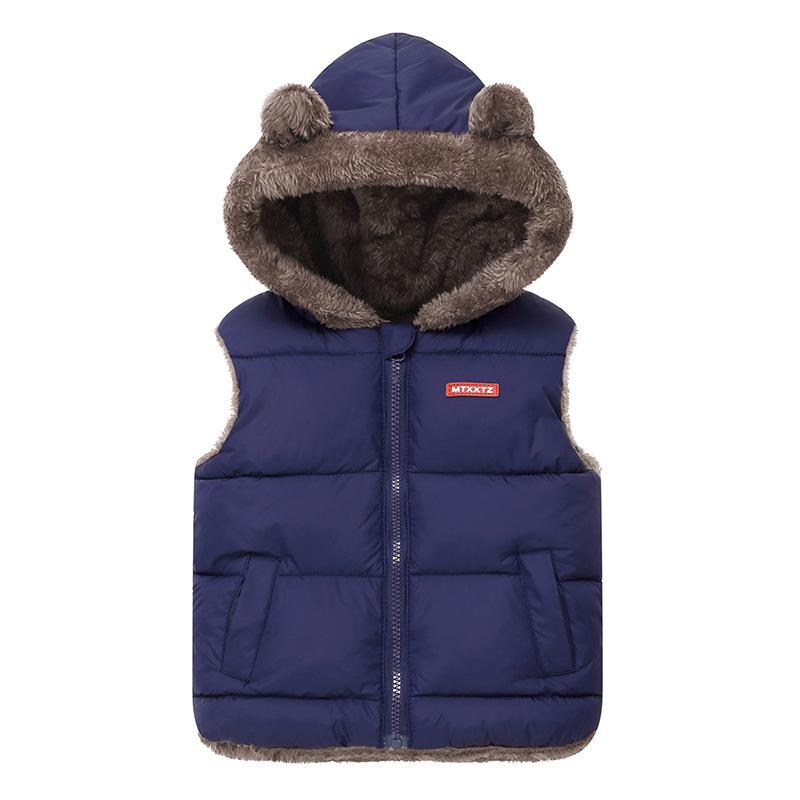 Svrchní oděvy pro chlapce (Velikosti 4 a vyšší) Děti Chlapci Zimní zateplená kožešina Kabát s kapucí a vycpaným kabátem Bunda Parka Outwear 2-5 let