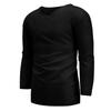 Men's Three-Quarter Sleeve V-Neck Cotton Linen Loose Fit Casual Shirt