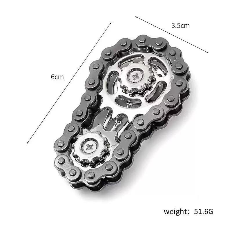 1PC Decompression Finger Chain Tooth Flywheel Color Chain Fingertip Gyro To Relieve Anxiety Decompression Artifact Gear Machinery