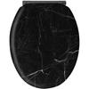 Black Marble Seat - MDF FSC - - Detachable - Brushed Graphite Metal Hinges