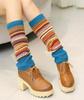 Mori Style Retro Colorful Striped Slouch Socks: Fashionable Korean Boot Covers & Leg Warmers