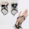 1 Pair Wedding Gloves Lace Fingerless See Through Bow-knot Thin Bride Party Gloves Female Vintage Soft Short Gloves