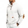 Men's Vintage Half Zip Sweatshirt Stand Collar Relaxed Fit Casual Autumn Winter Pullover