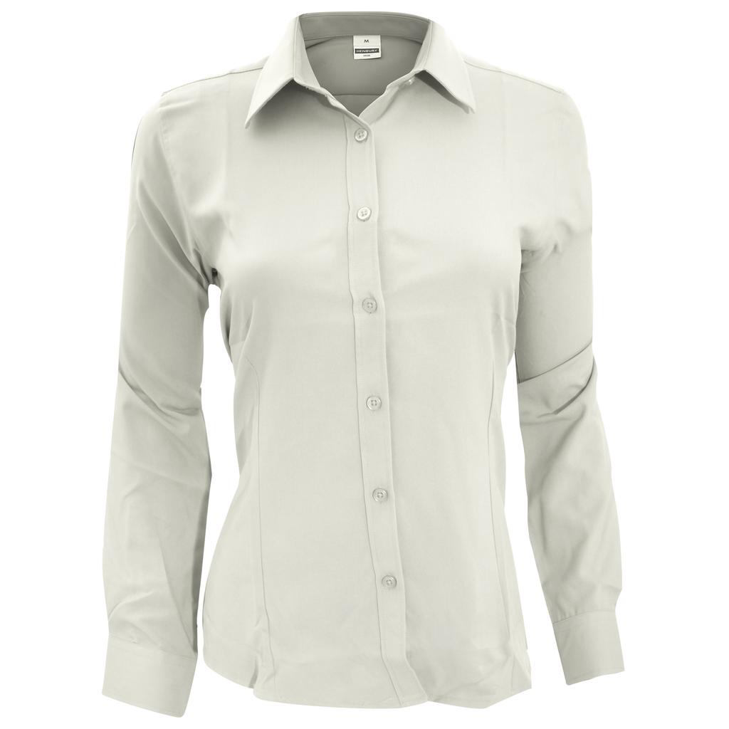 Henbury Womens/Ladies Wicking Long Sleeve Work Shirt