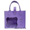 Fashionable Semi-transparent Felt Tote Bag with Large Capacity and Hollow PE Film Window