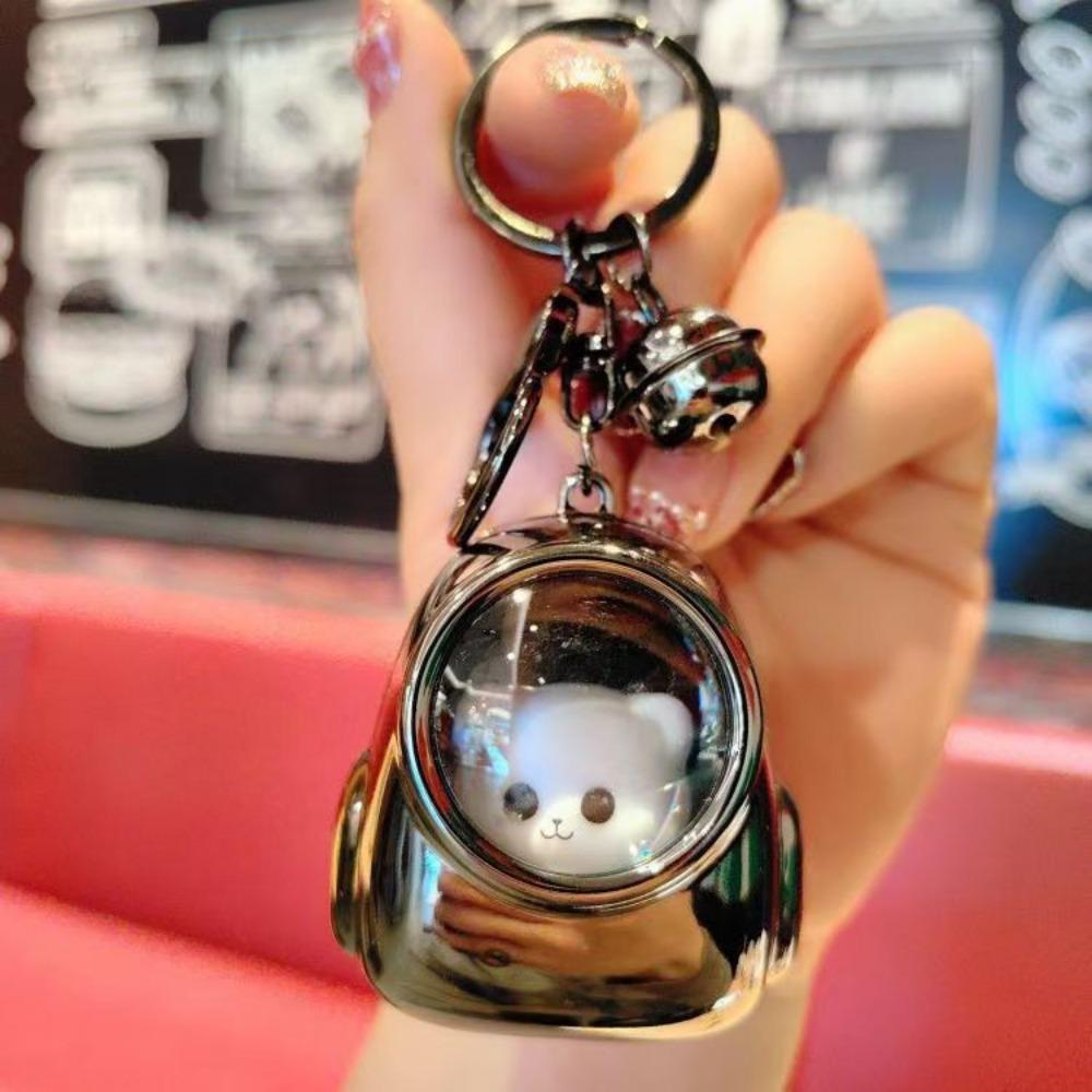 Knock Cute Bear Schoolbag Night Light Keychain Bag Pendant Internet Celebrity Atmosphere Light Keychain Car Keychain