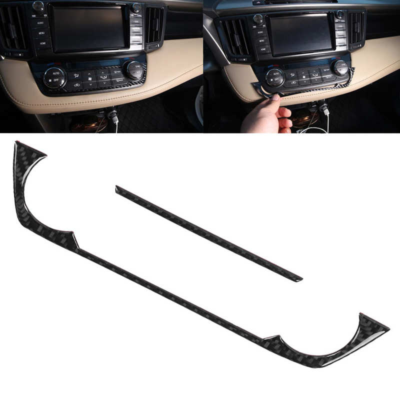 Air Conditioning Switch Trim Carbon Fiber Interior Decoration Fit for Toyota RAV4 2015 2016 2017 2018  Car