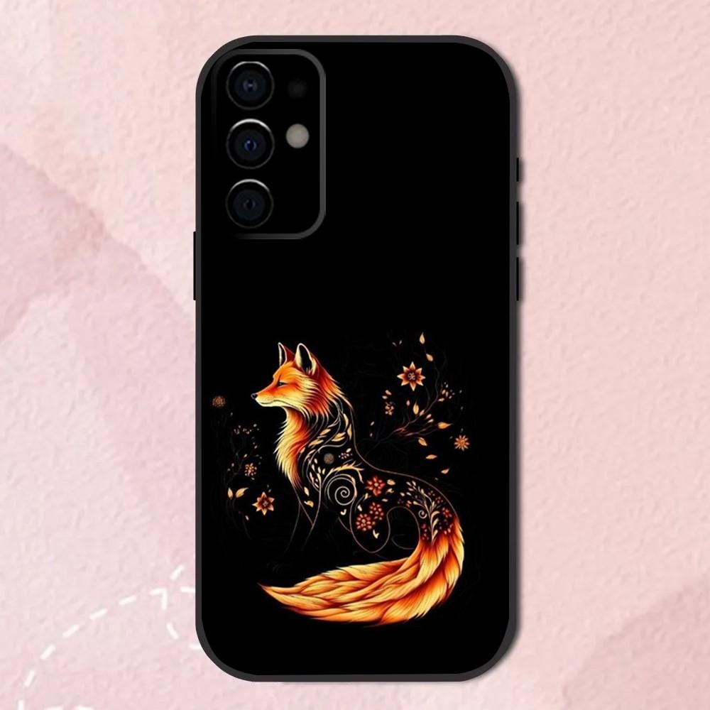 Pet animal Fox Phone Case For Samsung S25,S24,S21,S22,S23,S30,Ultra,S20,Plus,Fe,Lite,Note,10,9,5G Black Soft Shell