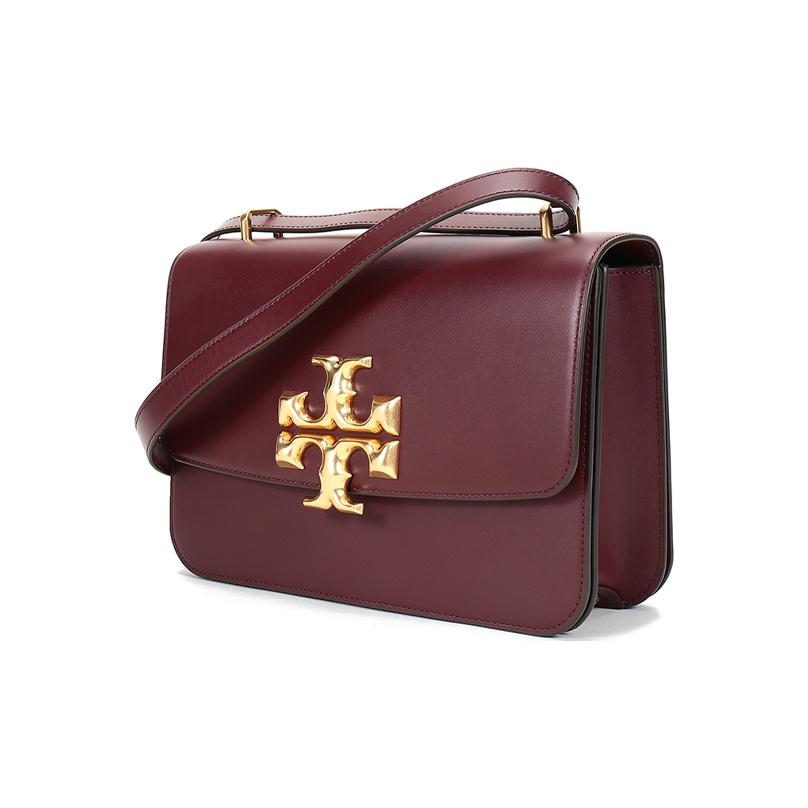 Tory Burch TB Eleanor Fashion Trend Bag Flap Closure Leather Crossbody Shoulder Bag Women Bags Burgundy 75003-639