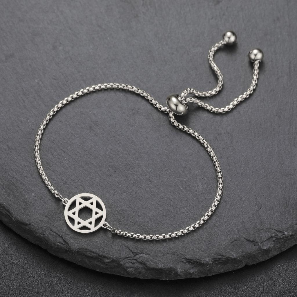 Hexagonal Star Pendant Bracelet Stainless Steel Men's and Women's Classic David Star Talisman Bracelet Couple Jewelry Gift