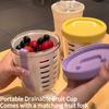 1 pièce coupelle à fruits tasse à salade petit-déjeuner à emporter pique-nique avec fourchette portable avec couvercle tasse à double drainage multi-usage