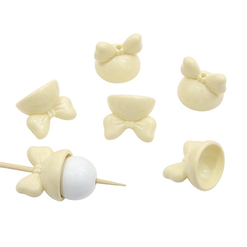 4 bucăți 20 mm mărgele acrilice cu fundă de iepure pentru colier breloc DIY bijuterii artizanale