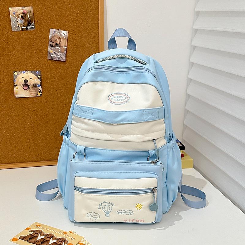 Schoolbag Korean version sweet schoolbag girls junior high school simple versatile large capacity backpack high school female college backpack