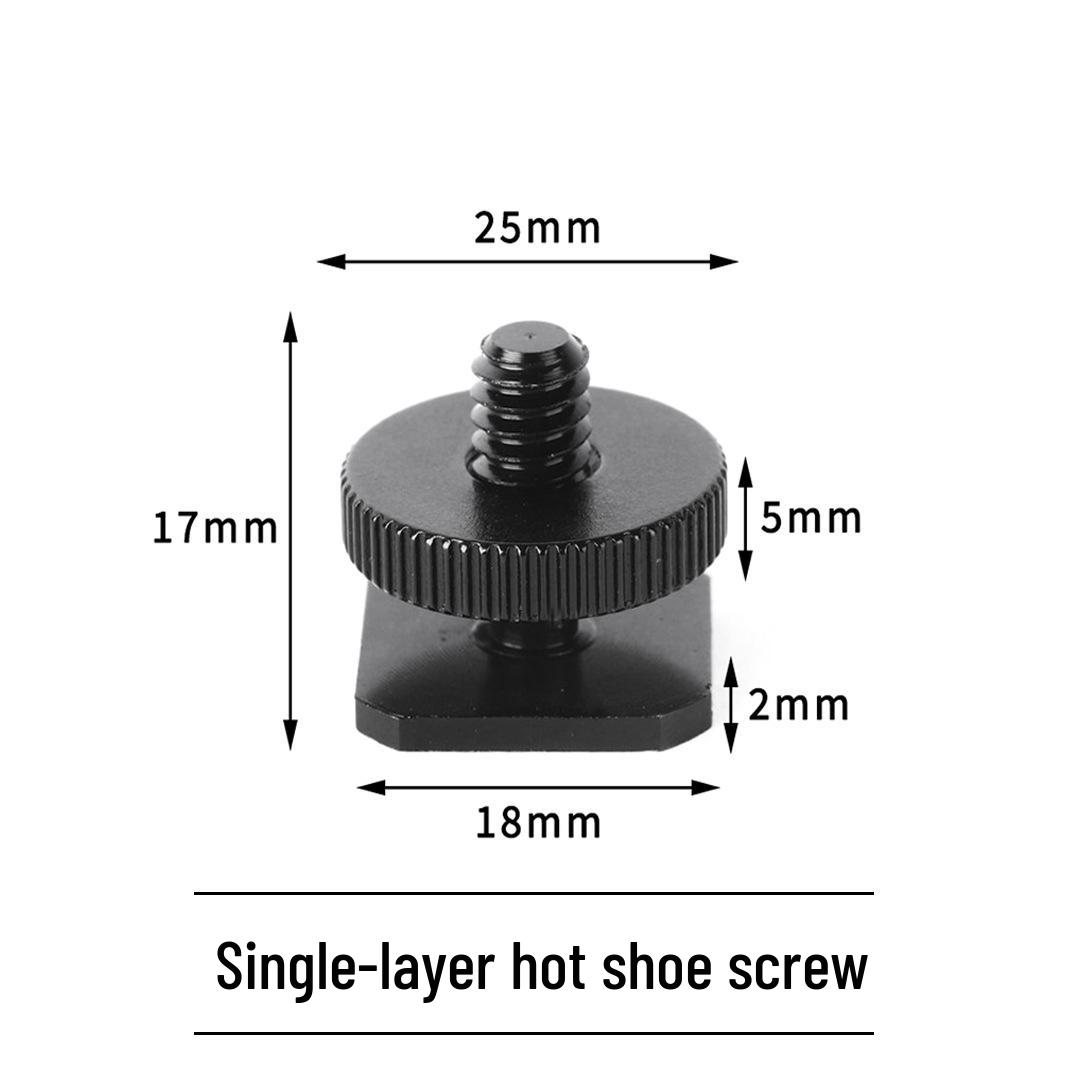 Universal 1/4 Double Screw Hot Shoe Mount for DSLR Flash & Tripods
