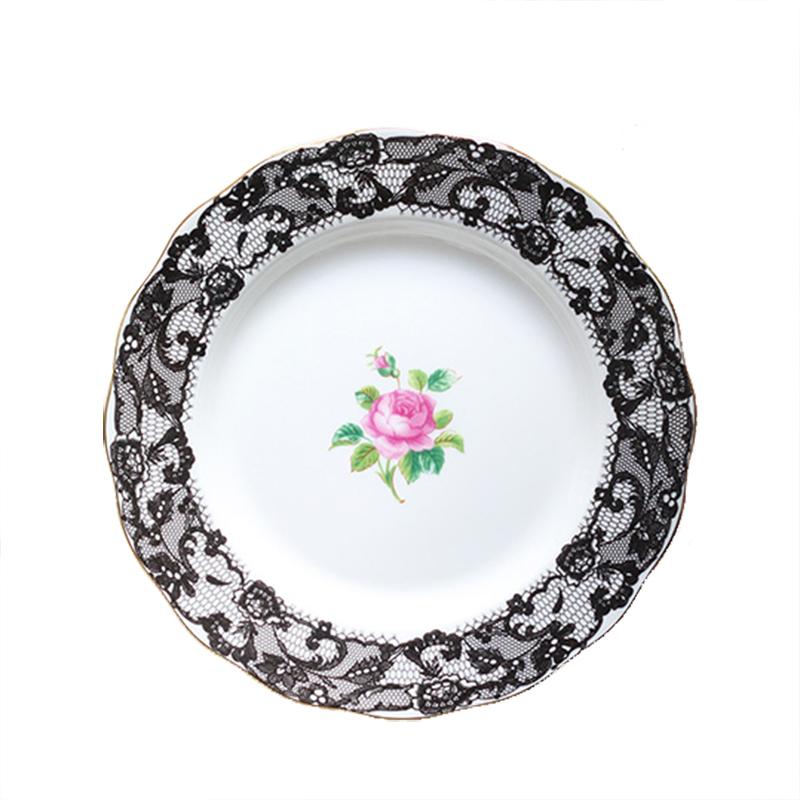 

England Bone China Coffee Cup And Saucer Set Luxury Lace Porcelain Tea Cups for Afternoon Tea Party Ceramic Dessert Plate