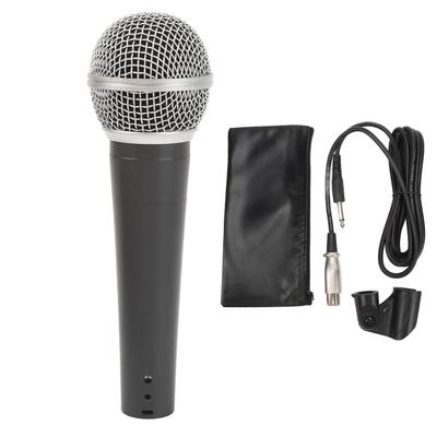 Wired Microphone with Tensile Cable Steel Mesh Grille Metal Housings Professional Handheld for KTV Stage
