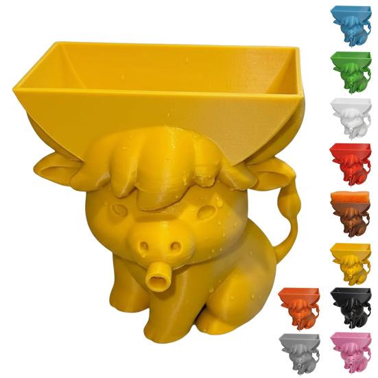 Highland Cow Sponge Holder 3D Printed with Built-In Drain Keeps Sponges Dry Cute Cow Design Fun Practical Kitchen Accessory Gift