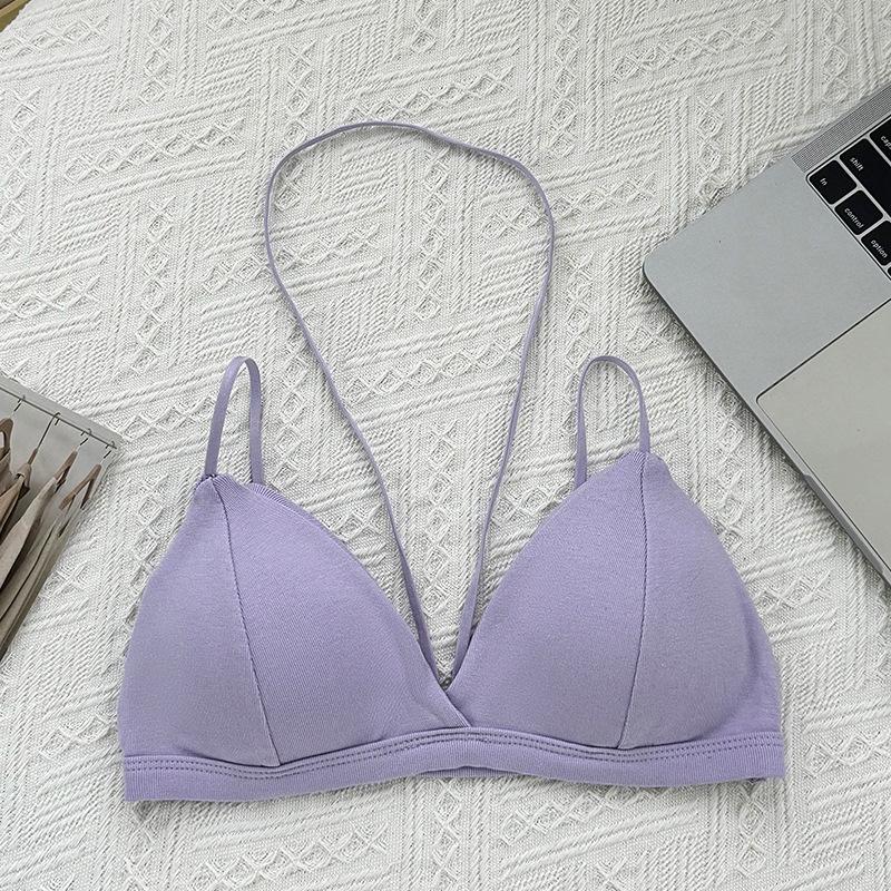 

Сексуальный топ-бра на тонких бретельках с V-образным вырезом и треугольными чашками - Без спинки, тонкие бретельки для увеличения груди XL/XXL: Recommend 111-140 jin