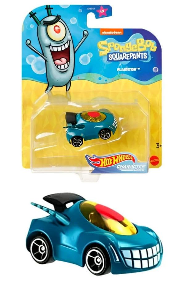 Underwater Wheels Spongebob Character Squarepants 6-Pack Car Bundle + Spongebob Yellow Bubble Van / Patrick Star / Squidward / Mr. Krabs / Plankton /