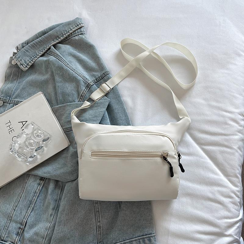 

New casual messenger bag large capacity solid color couple fanny pack riding multi-function simple shoulder backpack One Size бежевый