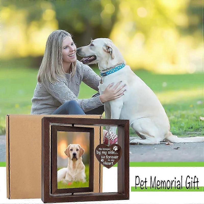 Dog Memorial Gifts for Loss of Dog Cat, Loss of Dog Sympathy Gift, Pet Remembrance Bereavement Gift, Dog in Heaven Passing Away Gift, Rotating Picture